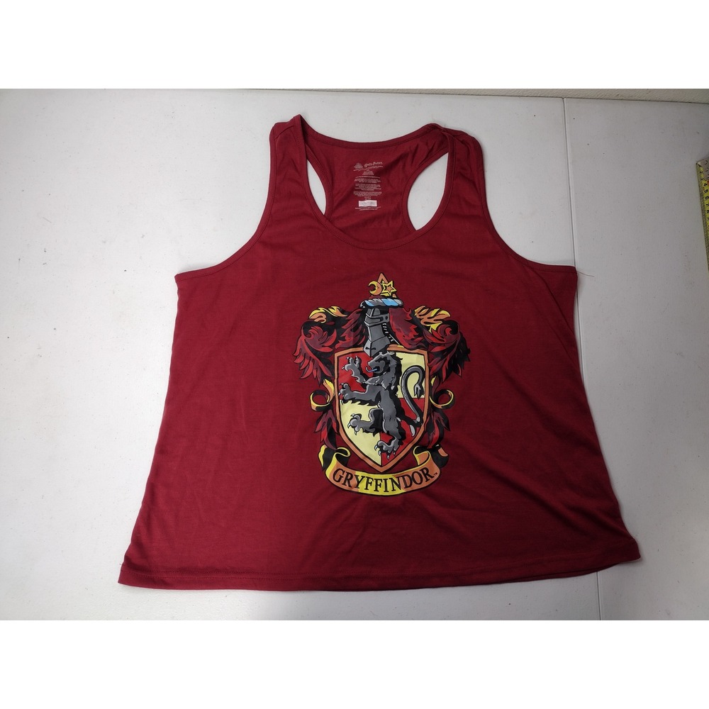 Harry Potter Gryffindor Tank Top XL Burgundy Red Racerback Lion Crest PJammy